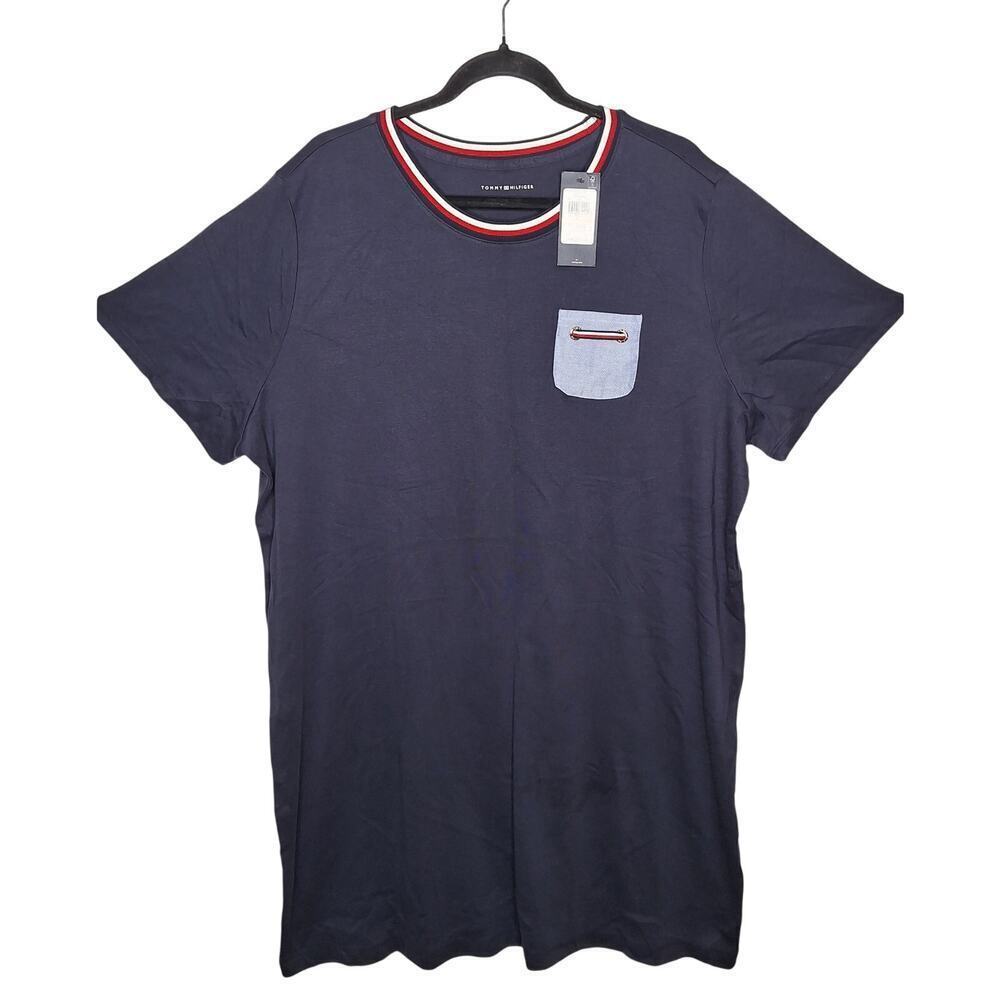 Tommy Hilfiger Nautical T-shirt Dress 2X 100% Cotton Navy Short Sleeve Preppy